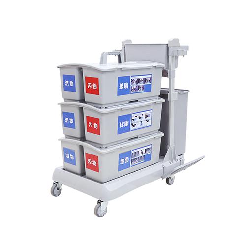 靈動(dòng)型平推系統(tǒng)清潔車(chē) 配23升垃圾桶、3個(gè)雙格桶、2套車(chē)架/箱 JD G323